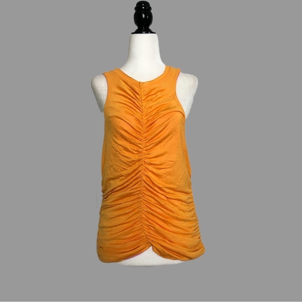 ❤️ XL ❤️ NWT Anthro Reversible Ruched Tank Halter Keyhole Back Button - Picture 2 of 8